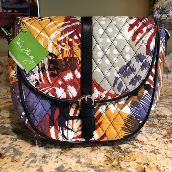 Vera Bradley Handbags - FINAL:Vera Bradley Slim Saddle feather crossbody